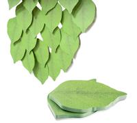 Lot de 100 feuilles de notes autocollantes en forme de feuille verte, 2 paquets de blocs-notes autocollants, ensemble de mémo adhésifs etiquettes autocollantes pour la décoration, l'école et la maison