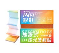 Lot de 100 feuilles de notes autocollantes scintillantes colorées et | Notes adhésives transparentes pour bureau, travail, papeterie, étude, bureau, marque-page, autocollants de bords, maison
