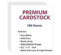 Lot de 100 feuilles de papier cartonné épais pour invitation, menus, mariage, loisirs créatifs, scrapbooking - 21,6 x 27,9 cm - 250 g/m²