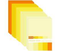 Lot de 100 feuilles de papier cartonné jaune de 21,6 x 27,9 cm, 5 couleurs assorties, 41,7 kg/250 g/m² pour bricolage, scrapbooking, décoration, cartes