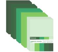 Lot de 100 feuilles de papier cartonné vert 21,6 x 27,9 cm, 5 couleurs assorties, 41,7 kg/250 g/m² pour bricolage, scrapbooking, décoration, cartes artisanales