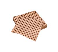 Lot de 100 feuilles de papier ciré marron à carreaux résistant à la graisse pour panier alimentaire, papier sandwich, papier d'emballage Deli - 15 x 15 cm