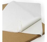 Lot de 100 feuilles de papier de soie sans acide pour collection d'art et emballage cadeau - Sans acide - 500 x 750 mm, 18 g/m², blanc