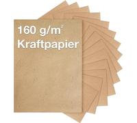 Lot de 100 feuilles de papier kraft kraft 160 g/m² - Format A4 - Papier cartonné - Pour Noël - En carton - Pour bricolage, scrapbooking, imprimables (100 pièces)