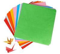 Lot de 100 feuilles de papier origami - 10 couleurs intenses - 20 x 20 cm - Papier coloré double face - Papier pliable - Papier coloré