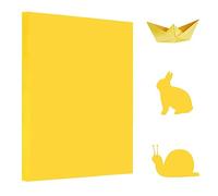Lot de 100 feuilles de papier origami jaune A4 70 g/m² fait à la main, papier pliable A4, papier kraft double face, 297 mm x 210 mm, papier de copie pour loisirs créatifs, découpe de papier