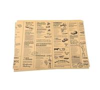 Lot de 100 feuilles de papier sulfurisé (découpes 28 x 38 cm, aspect journal), papier pour hamburger, papier à beurre, papier à fromage, papier d'emballage alimentaire résistant à l'huile pour frites