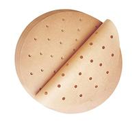 Lot de 100 feuilles de papier sulfurisé perforé de 23 cm pour friteuse à air chaud AirFryer de 6,5 l de 9 pouces, non blanchi, rond, antiadhésif parchemin pour four, friteuse à air chaud
