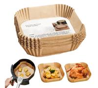 Lot de 100 feuilles de papier sulfurisé pour friteuse à air chaud, 20 cm x 20 cm, rectangulaires, anti-adhésifs, imperméables, résistants à l'huile, jetables, papier parchemin pour friteuse à air
