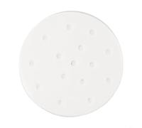 Lot de 100 feuilles de papier sulfurisé ronds avec trous - Pour friteuse à air chaud - Parfait pour cuiseur vapeur - Circulation d'air XXL - 20 cm de diamètre - Blanc