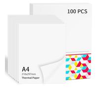 Lot de 100 Feuilles de Papier Thermique A4 pour 210 x 297 mm Compatible avec Phomemo, TATTMUSE & A285M/A28U/M08F/M834/M832D/M08D Imprimante Thermique, à séchage rapide pour contrat, dessins, devoirs