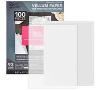 Lot de 100 feuilles de papier vélin translucide imprimable, papier calque pour invitation, croquis, 93 g/m² (21,6 x 27,9 cm)