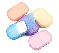 Lot de 100 feuilles de savon jetables colorées en papier pour nettoyage des mains, parfum mini couleur pour l'école, l'intérieur, l'extérieur, les voyages, le camping, la randonnée