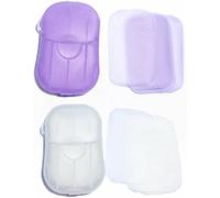 Lot de 100 feuilles de savon portables, mini feuilles de papier de savon jetables solubles dans l'eau pour le lavage des mains, le bain, le camping, la randonnée et le shampooing pour l'extérieur