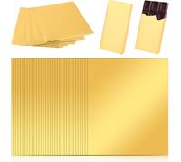 Lot De 100 Feuilles D'emballage En Feuille D'or Pour Bonbons - 19 X 16 Cm - Papier De Soie Doré - Papier D'aluminium - Chocolat - Emballage Cadeau Pour Chocolat Mariage Anniversaire Bonbons