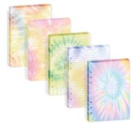 Lot de 100 feuilles d'inserts de planificateur A5 - 120 g/m² - Épais arc-en-ciel - Recharge de papier pour classeur A5 à 6 anneaux, feuilles mobiles aquarelle à 6 trous pour journal, agenda, carnet de