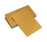 Lot de 100 feuilles métalliques en alliage d'aluminium anodisé couleur - Plaques plates et fines de 8,6 x 5,3 cm, for travaux manuels et gravure(Gold,0.2mm)