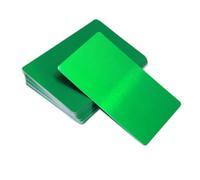 Lot de 100 feuilles métalliques en alliage d'aluminium anodisé couleur - Plaques plates et fines de 8,6 x 5,3 cm, 0,5 mm/0,2 mm de largeur, for travaux manuels et gravure(Green,0.5mm)