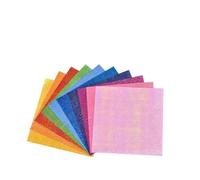 Lot de 100 feuilles papier nacré coloré pailleté for origami, fait main, for bricolage, scrapbooking, pliage, carré Pour Les Projets De Bricolage(12.5x12.5cm)