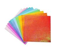 Lot de 100 feuilles papier origami irisées, pailletées, pliables, colorées, à faire soi-même, for loisirs créatifs et Pour Les Projets De Bricolage(10x10cm)