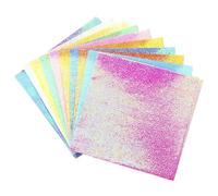 Lot de 100 feuilles papier origami pailleté, couleurs mélangées, carrées, pliables, recto verso, multi-tailles Pour Les Projets De Bricolage(15cmx15cm)