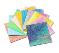 Lot de 100 feuilles papier origami pailleté, couleurs mélangées et brillantes, for scrapbooking, décoration, DIY Pour Les Projets De Bricolage(10cmx10cm)