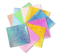 Lot de 100 feuilles papier origami pailleté, pliable, carré, recto, couleurs mélangées, for scrapbooking, décoration, fait main Pour Les Projets De Bricolage(15cmx15cm)