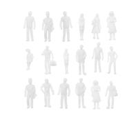 Lot de 100 figurines blanches non peintes 1:100 - Modèles de personnages miniatures exquis - Accessoires décoratifs pour la fabrication de mini maisons de poupée