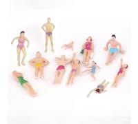 Lot de 100 figurines de plage portant des maillots de bain pour maison de poupée, diorama, bâtiment, piscine, décoration de fête et utilisation artisanale (A)