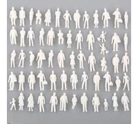 Lot de 100 figurines miniatures 1:75 Blanc Maquette Architecture Dioramen Modèle de chemin de fer modélisme Paysage Maison de poupée (100 pièces)