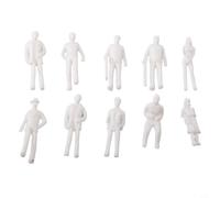 Lot de 100 figurines miniatures en plastique non peintes à l'échelle 1:75 pour plateformes de gare, villes, villages et paysages