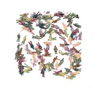 Lot de 100 figurines miniatures peintes à l'échelle 1:200 multicolores en ABS - Personnes debout et assises pour maquette de train à l'échelle Z et décoration de scène de diorama