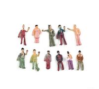 Lot de 100 figurines miniatures peintes à l'échelle 1:200 personnes debout et assises multicolores ABS modèle passant pour maquette à l'échelle Z chemins de fer, plates-formes de rue, diora