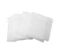 Lot de 100 filets de protection pour fruits avec cordon de serrage en maille - Sacs en organza pour poire, pêche, prune, récolte, cultures de jardin, légumes, trois tailles (20 x 30 cm)