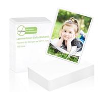 Lot de 100 films de plastification à froid - 8,6 x 11,7 cm - Autocollants A7 - Pas de machine nécessaire pour cartes de visite, photos, pièces d'identité