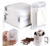 Lot de 100 Filtres à Café Jetables avec Oreilles Suspendues, Sacs Filtrants à Café avec Oreille Suspendue, Filtre Café Thé Portable, Sac Filtrant à Café en Tissu Non Tissé pour Suspendre pour Café Thé