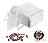 Lot de 100 filtres à café jetables - Sac de Filtre Café Portable, Filtres à Café avec Oreilles suspendues, filtres à café à Suspendre pour Le Camping, l'extérieur, Les Voyages, la Maison, Le Bureau