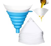 Lot de 100 filtres de peinture, tamis de peinture, filtre en résine, tamis de peinture, tamis de peinture, avec 1 filtre en silicone, convient pour la peinture de voiture, la peinture synthétique, le