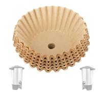 Lot de 100 Filtres pour Cafetière Hamilton Beach 45 Tasses et Distributeur de Boissons Chaudes, Grands Filtres en Papier avec Trou, à Usage Unique (Marron)