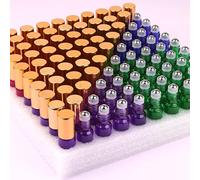Lot de 100 flacons à bille colorés pour huiles essentielles, parfums, 5 ml, rechargeables, en verre, avec bouchon doré