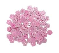 Lot de 100 fleurs de prunier en résine rose, boutons à coudre pour cardigan et tricot, décorations floraux à 2 trous