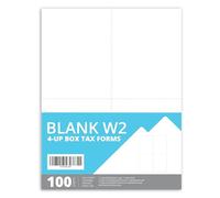Lot de 100 formulaires fiscaux vierges W2 4-up, conçus pour QuickBooks et logiciels de comptabilité, parfaits pour le dépôt électronique, fonctionne avec les imprimantes laser ou jet d'encre, 100