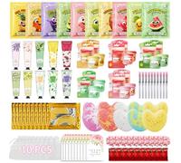 Lot de 100 fournitures de fête spa pour filles et femmes, masques faciaux, crème pour les mains, baume à lèvres, bombe de bain, masque pour les yeux, serviette compressée, attaches à cheveux, brosse à