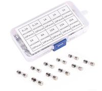 Lot de 100 fusibles électriques en verre 5 mm x 20 mm avec dix valeurs standard 0,2 A 0,5 A 1 A 2 A 3 A 5 A 8 A 10 A 15 A 20 A pour applications 250 V