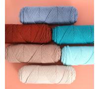 Lot de 100 g de fils à touffeter assortis en coton au lait coloré, fil à tricoter 8 plis pour pistolet à touffeter et aiguille à poinçonner, fil à crochet pour la fabrication de tapis, ligne de 3 mm