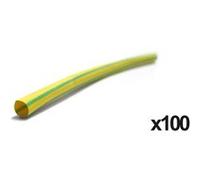 Lot de 100 gaines thermo rétractable 1m - Ø3,2/1,6 Vert/jaune G