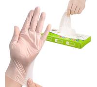 Lot de 100 gants de service en TPE jetables pour la cuisine, la préparation des aliments (boîte verte, M)
