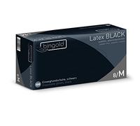 Lot de 100 gants jetables en latex noir non poudrés Taille M