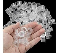 Lot de 100 gobelets d'encre de tatouage, capuchons d'encre, pots d'encre de tatouage, capuchons d'encre, capuchons d'encre jetables, conteneurs d'encre en plastique pour tasses à pigments d'encre