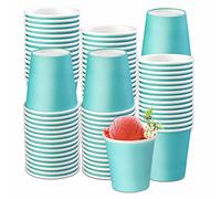 Lot de 100 gobelets en papier de 3 oz - Gobelets jetables - Tasses à thé et à café - Gobelets pour camping - Tasses pour boissons à emporter - Tasses à bain de bouche pour salle de bain - Gobelets en